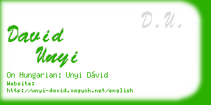 david unyi business card